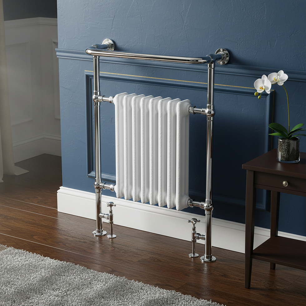 Thumbnail: Classic Traditional Radiator 965 x 673mm White Chrome Frame