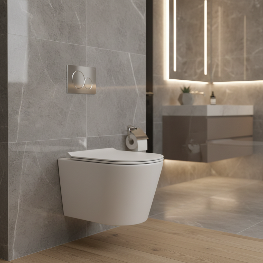 ATLA Rimless Wall Hung Toilet Pan & Soft Close Seat