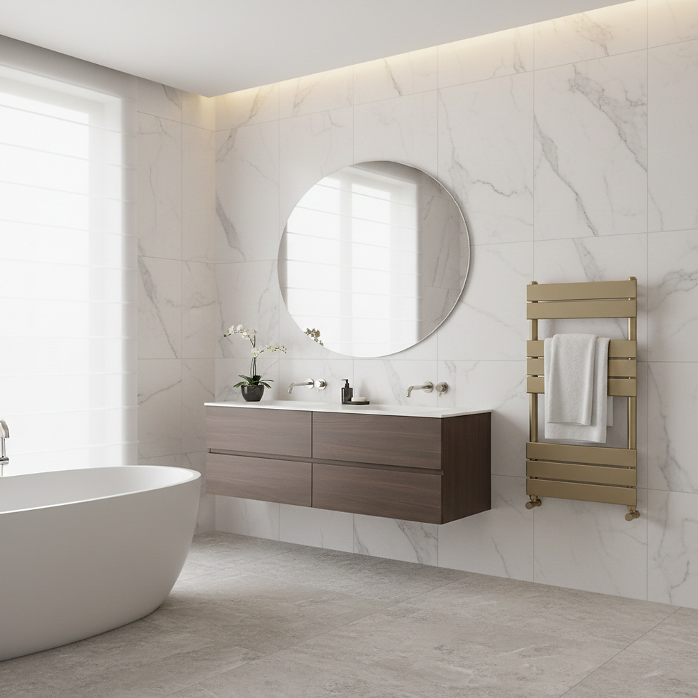 Thumbnail: LUXAZE Brushed Brass Square Flat Towel Rail 840x500