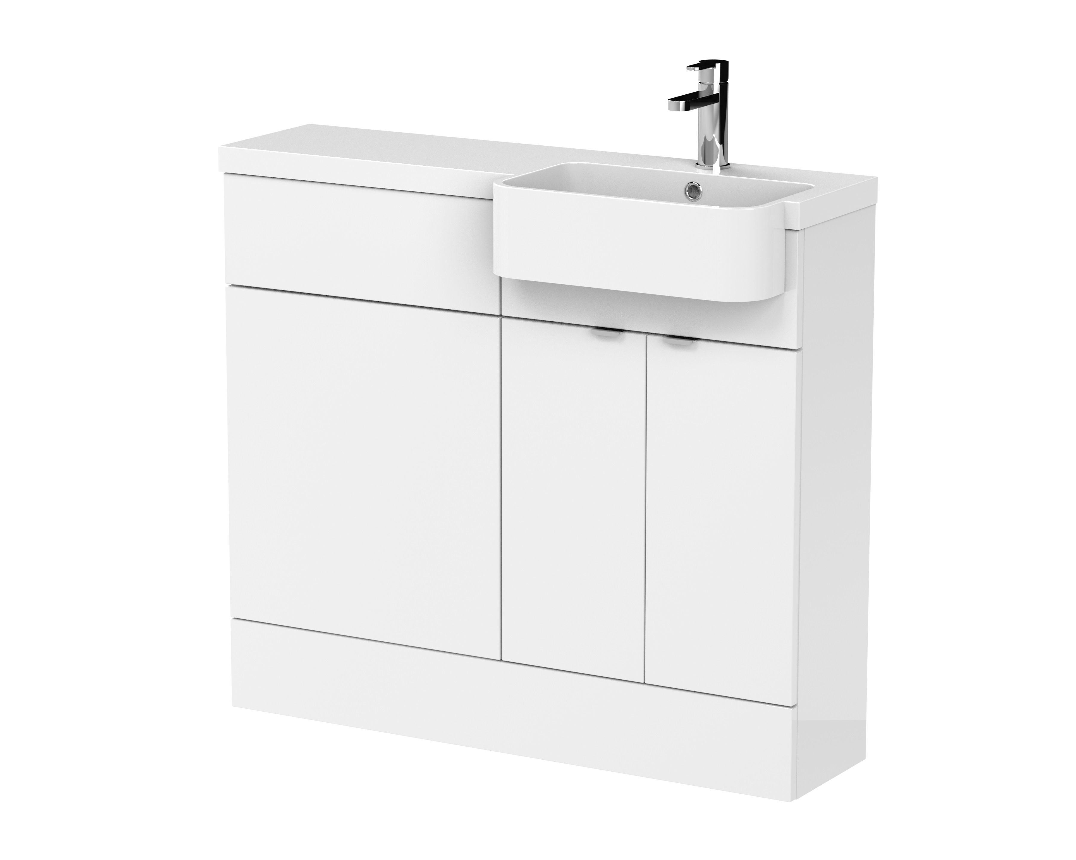1000mm Combination Unit & Right Hand Semi Recessed Basin