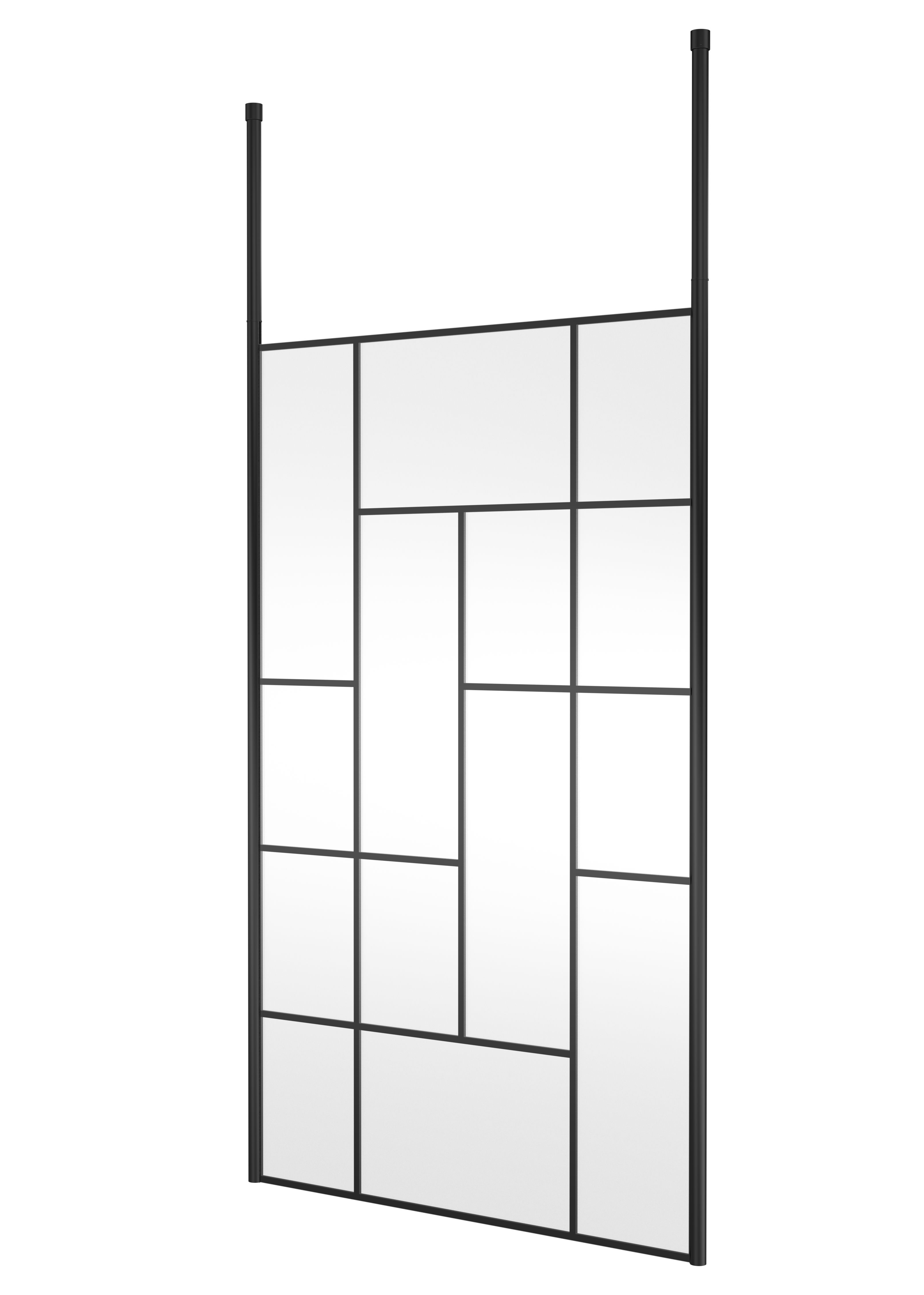 1200mm Abstract Frame Wetroom Screen with Ceiling Posts
