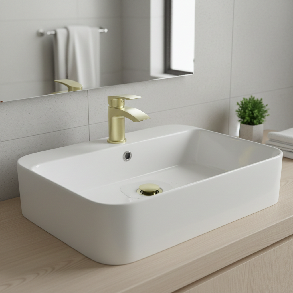 Linford Brushed Brass Mono Basin Mixer with Pop Up Waste