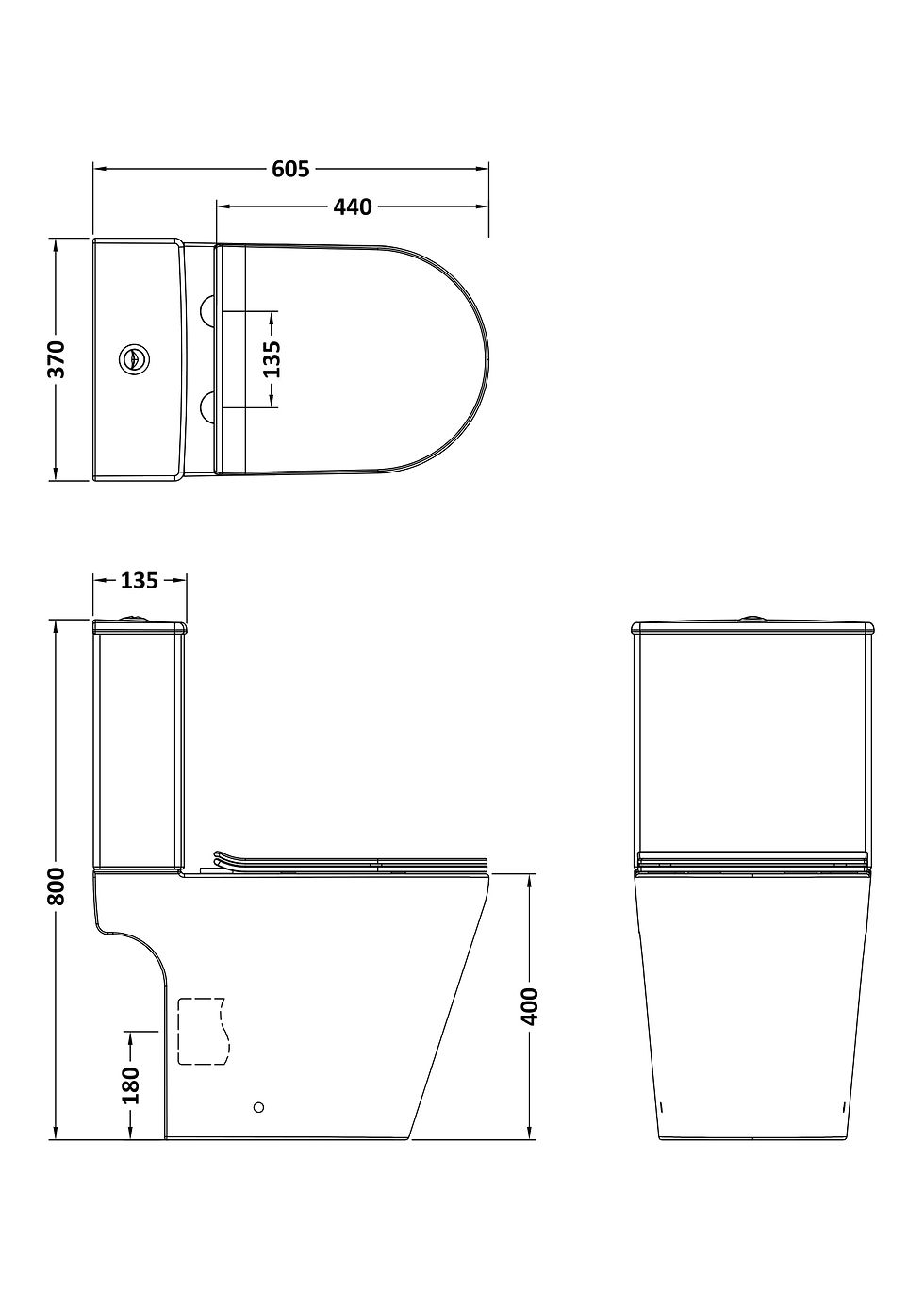 Thumbnail: Shantie Open Back Rimeless Close Coupled Toilet