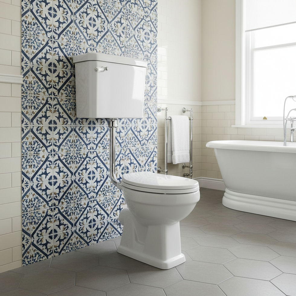 Thumbnail: Arzoo Low Level Toilet Pan, Cistern & Flush Pipe Traditional