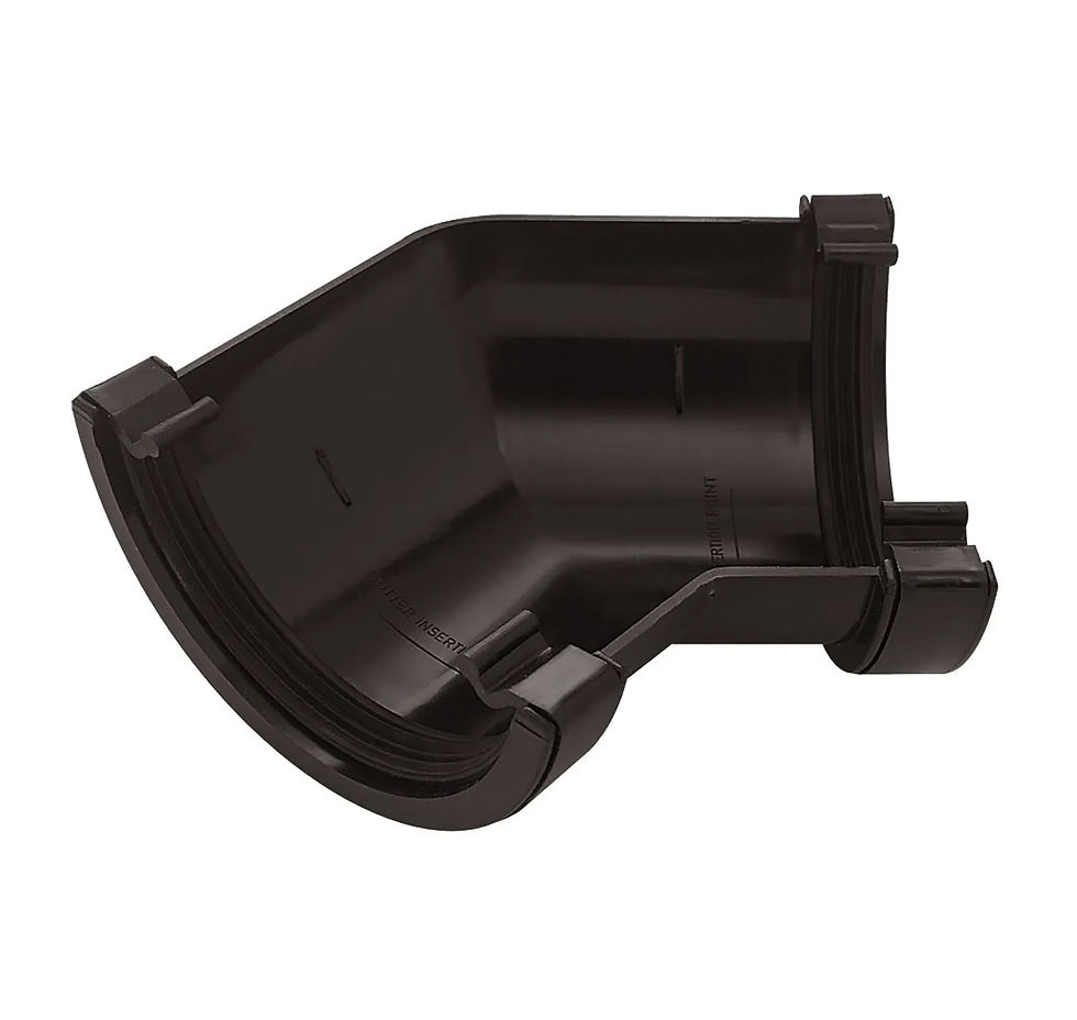 Thumbnail: 112mm Half Round Angle Bend Gutter Black 90° / 45° / 120° / 150°