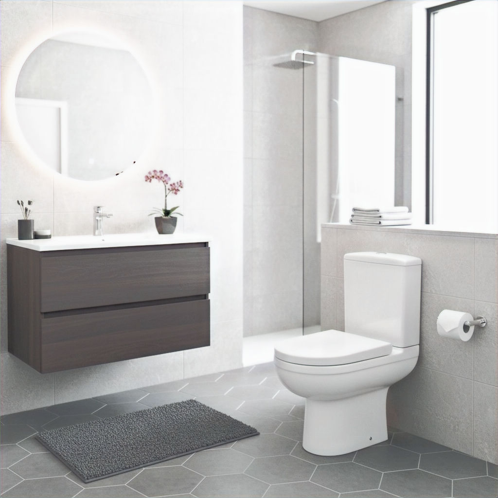 AURA Rimless Close Coupled Toilet & Soft Close Seat