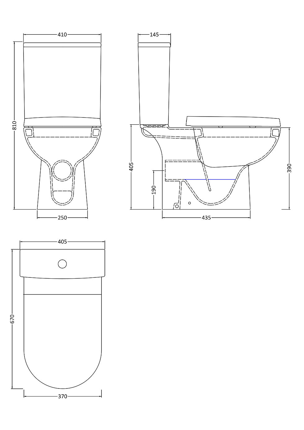 Thumbnail: Sora Contemporary 410mm Close Coupled Toilet