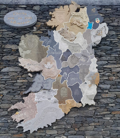 Map of ireland constructed from stones