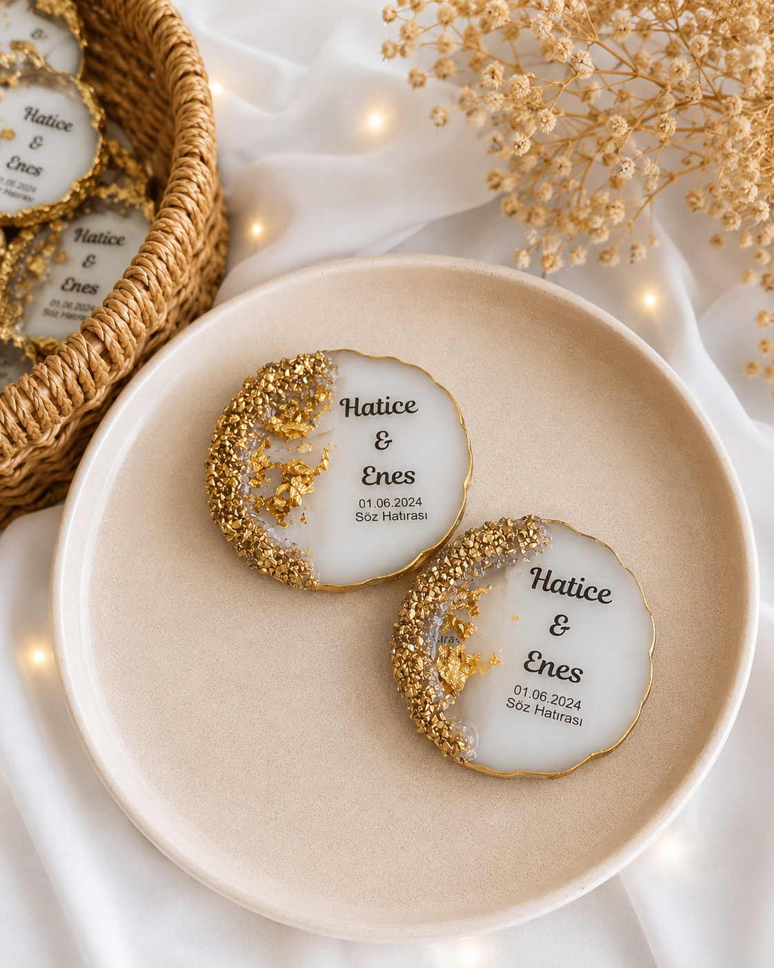 TAŞ DETAY GOLD PARILTILI MAGNET - 25 ADET