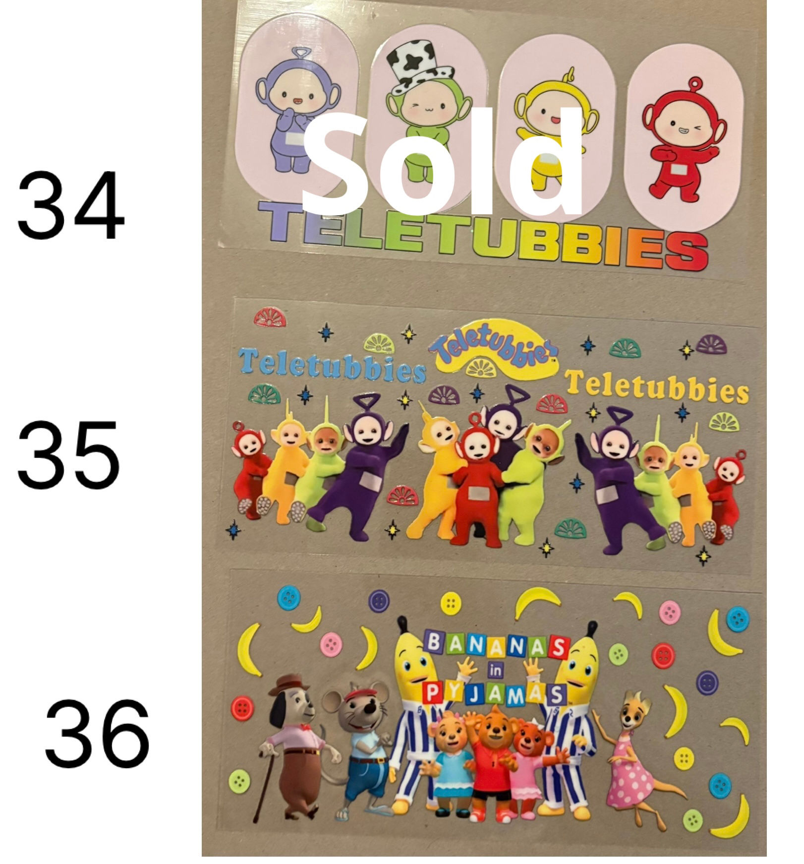 Decal numbers 34-52