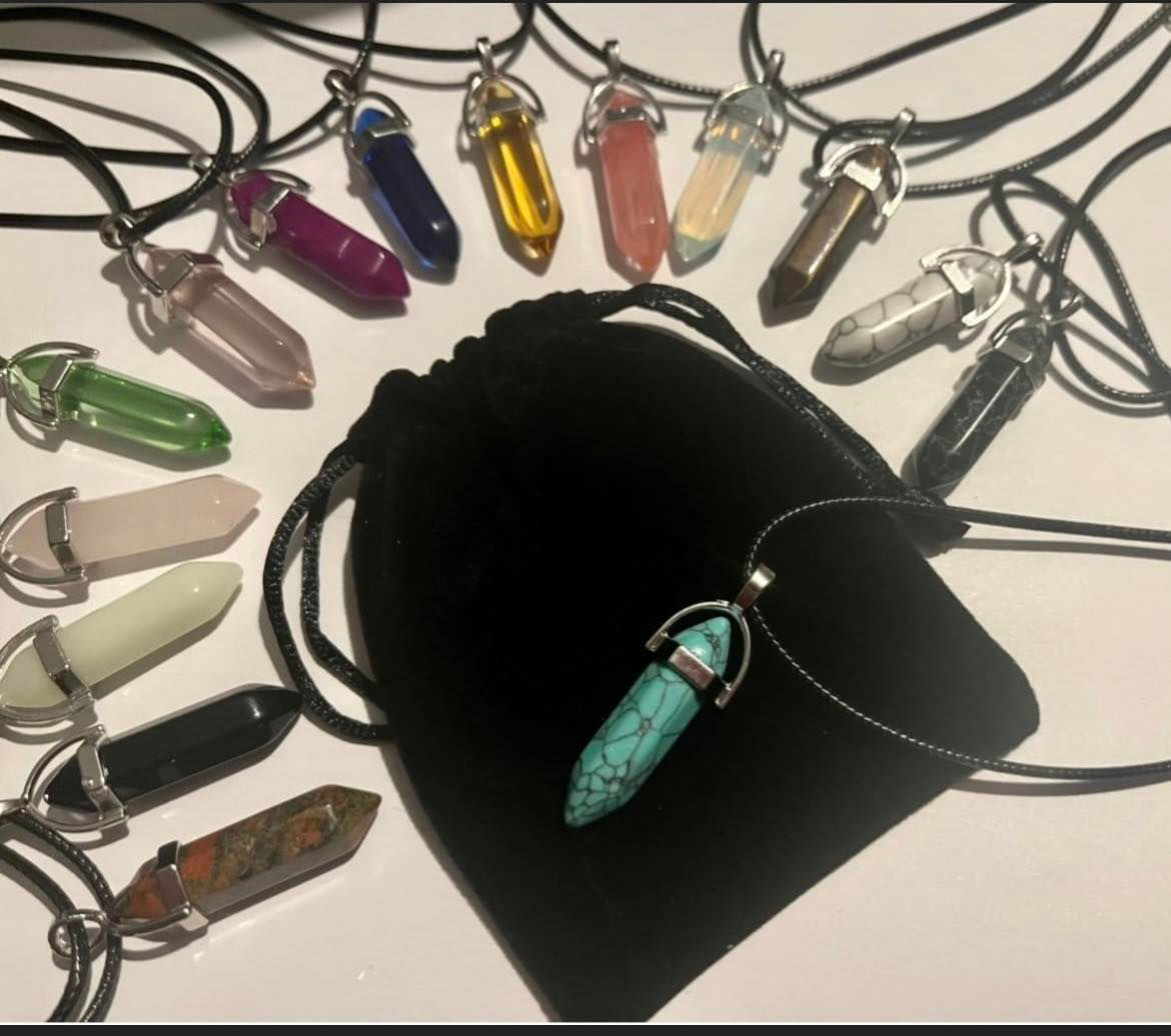 Crystal Pointed Chakra necklace-costume imitation jewellery
