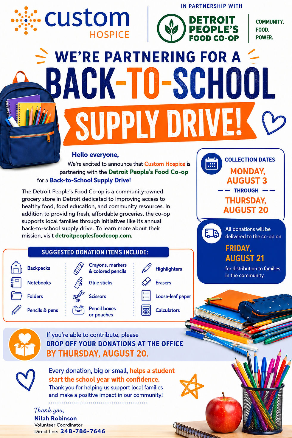 Back-to-School Supply Drive