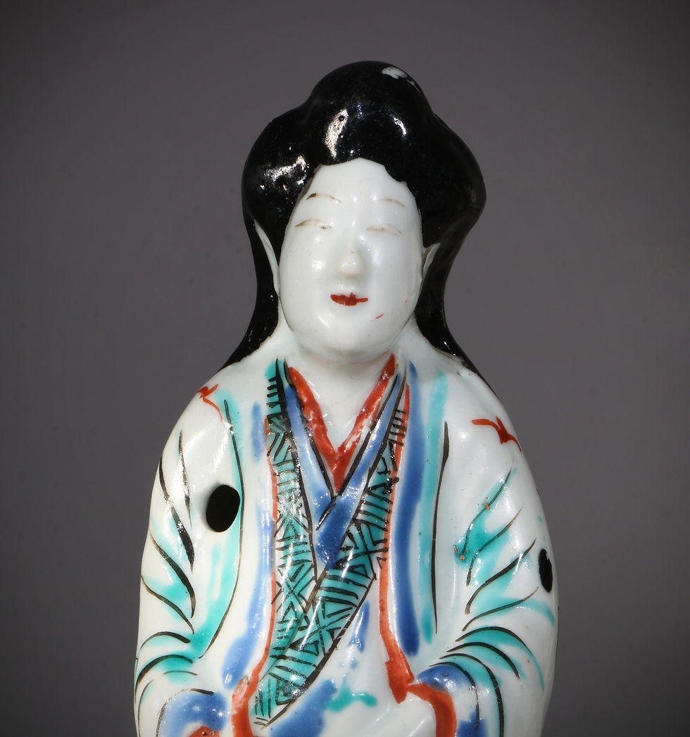 Thumbnail: A very rare & early pair of 17th Century Kakiemon figure of bijin, circa 1660-70