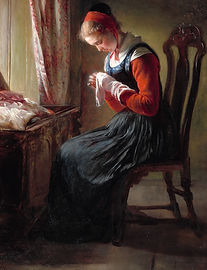 Elisabeth Jerichau Baumann The Stocking Mender 1868