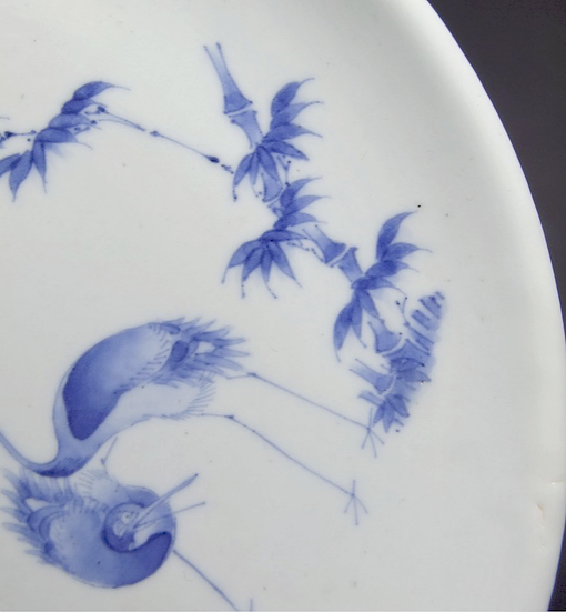 Thumbnail: A superb 17thC Japanese Ai-Kakiemon cranes dish, Nangawara kiln Arita c1660-1670