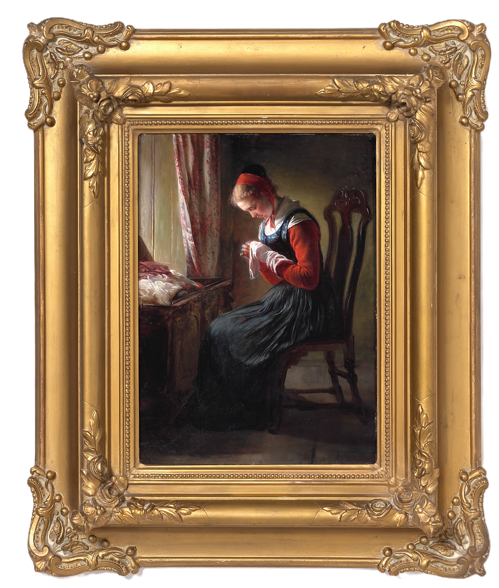 Elisabeth Jerichau-Baumann (Danish, 1819-1881) 'The Stocking-Mender' circa 1868