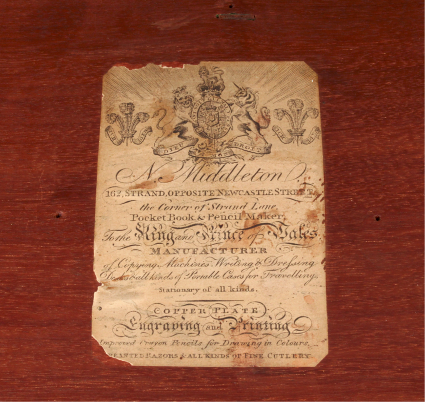 Thumbnail: An early 19th C George III brass bound mahogany Naval campaign portable desk, Nicholas Middleton circa 1805