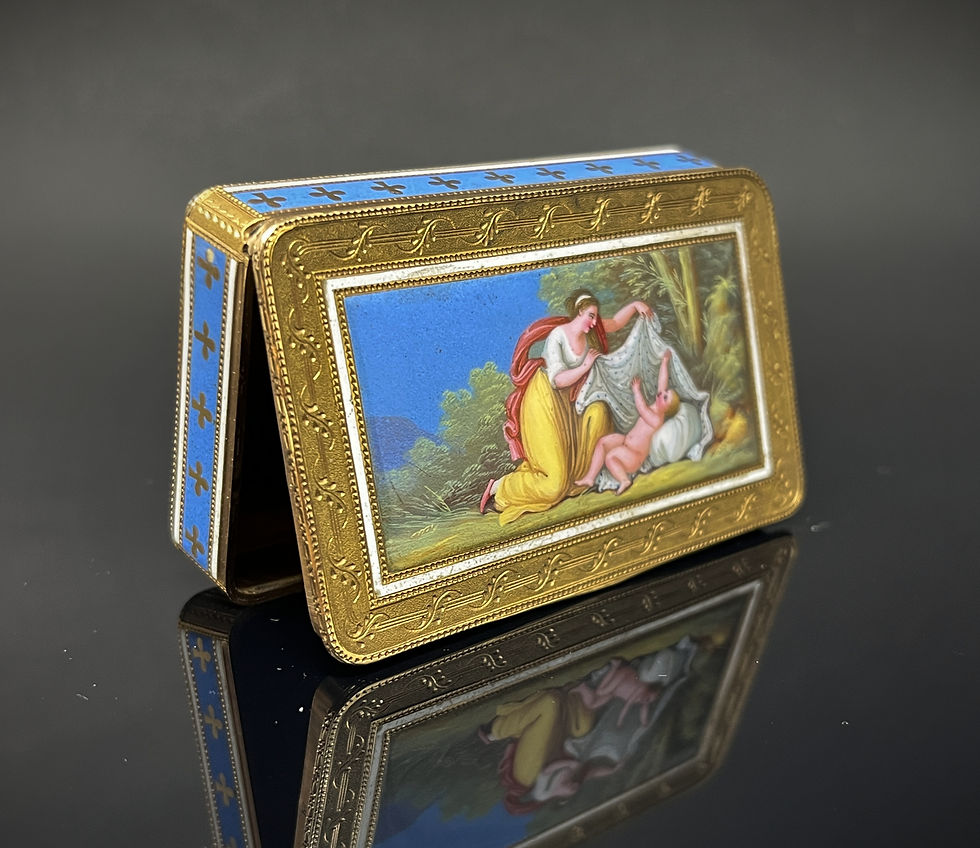 A magnificent late 18th C gold & enamel snuff box by Frères Jordan, circa 1790