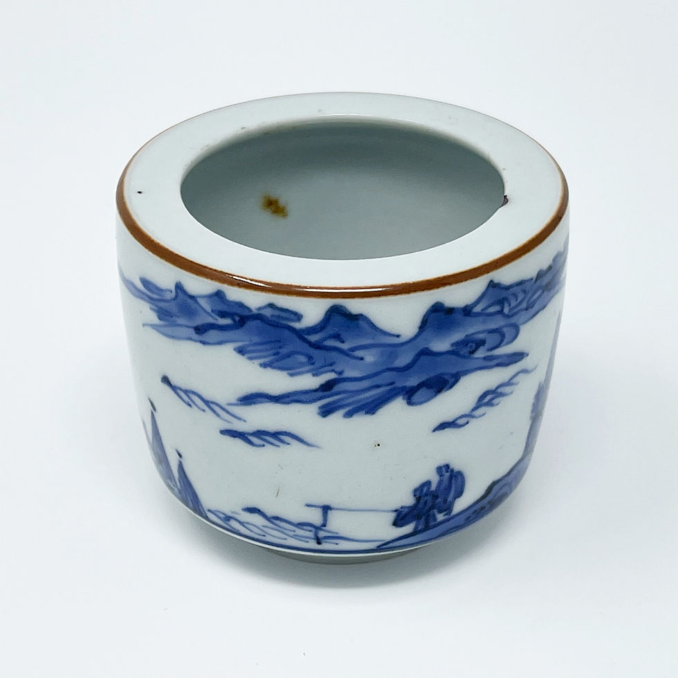Thumbnail: A rare Arita Ai-Kakiemon diminutive koro (incense burner) with everted rim c1690