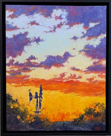 Solitude at Sunset, oil