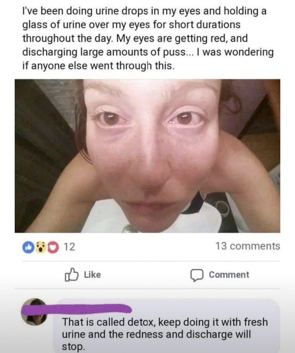 Speaks for itself but reassuringly, my medical library at work did have a short book on, "Urine Therapy." I am waiting for RFK to bring that one up........