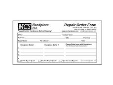 Repair Order Form - MCS Handpiece Ltd