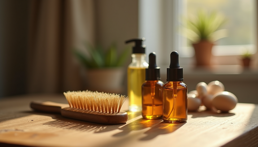 Close-up view of scalp with hair follicles