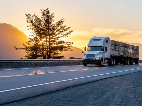 Iowa highway with semi trucks