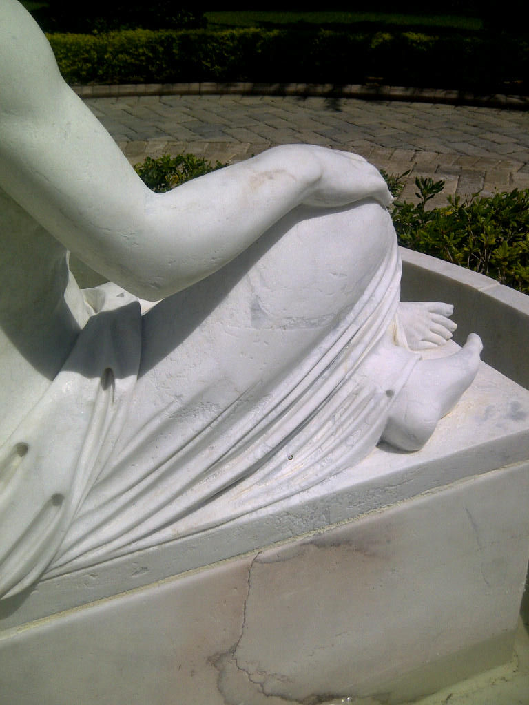 White Carrara Fountain Repair