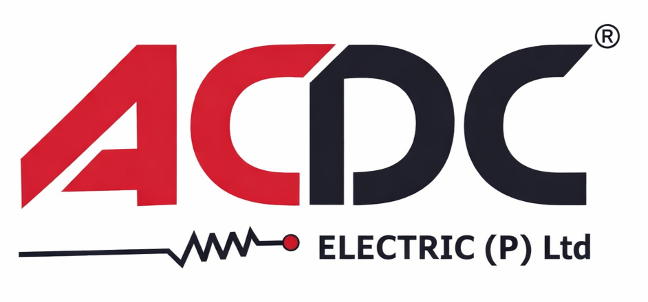 ACDC Electric (P) Ltd logo with lightning arrester symbol