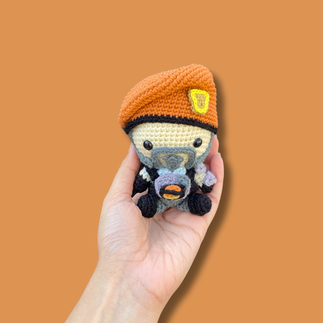 Crochet Valorant Brimstone Agent Mini Figurine Front View