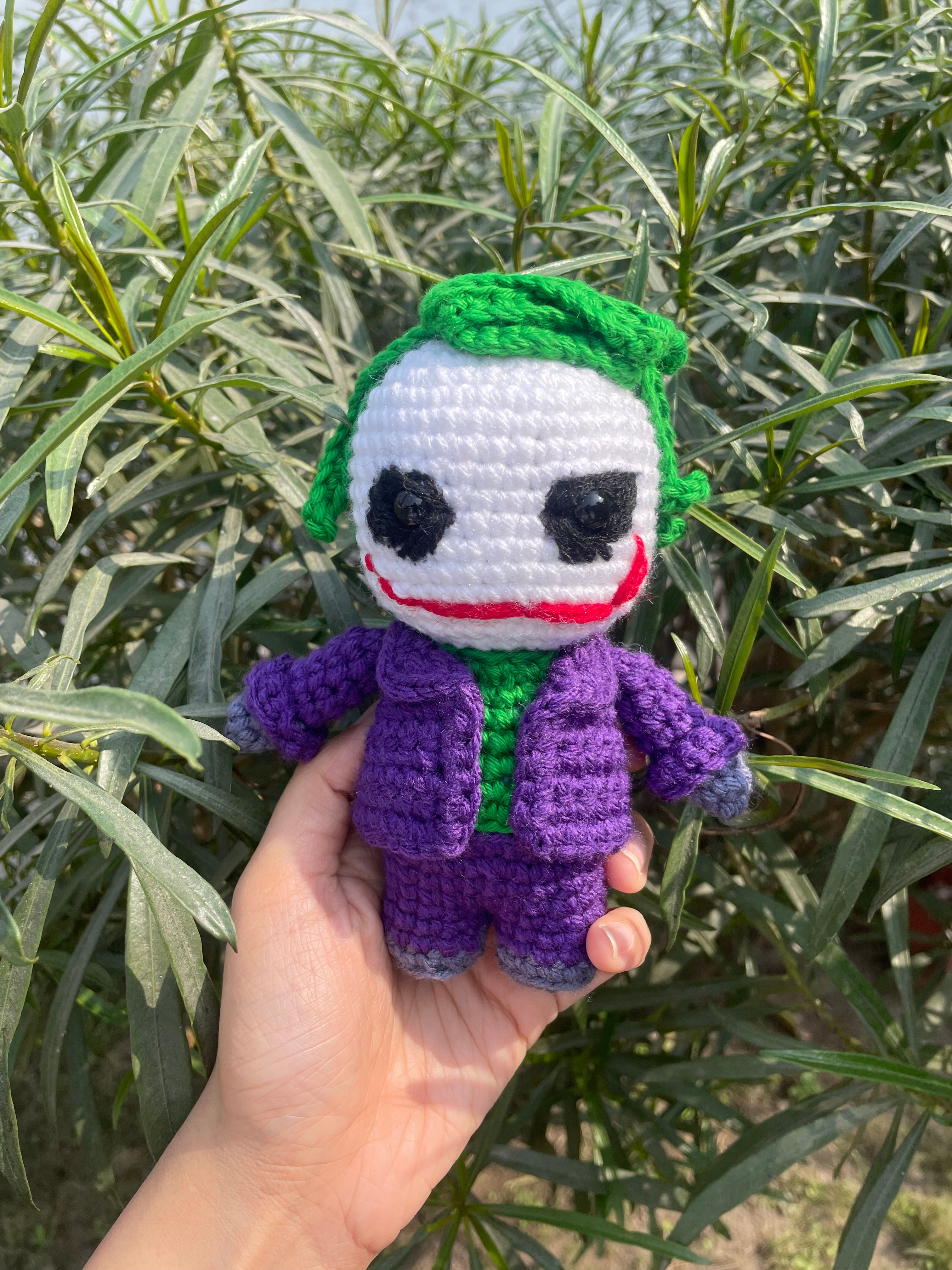 Crochet Batman's Joker Figurine Front View