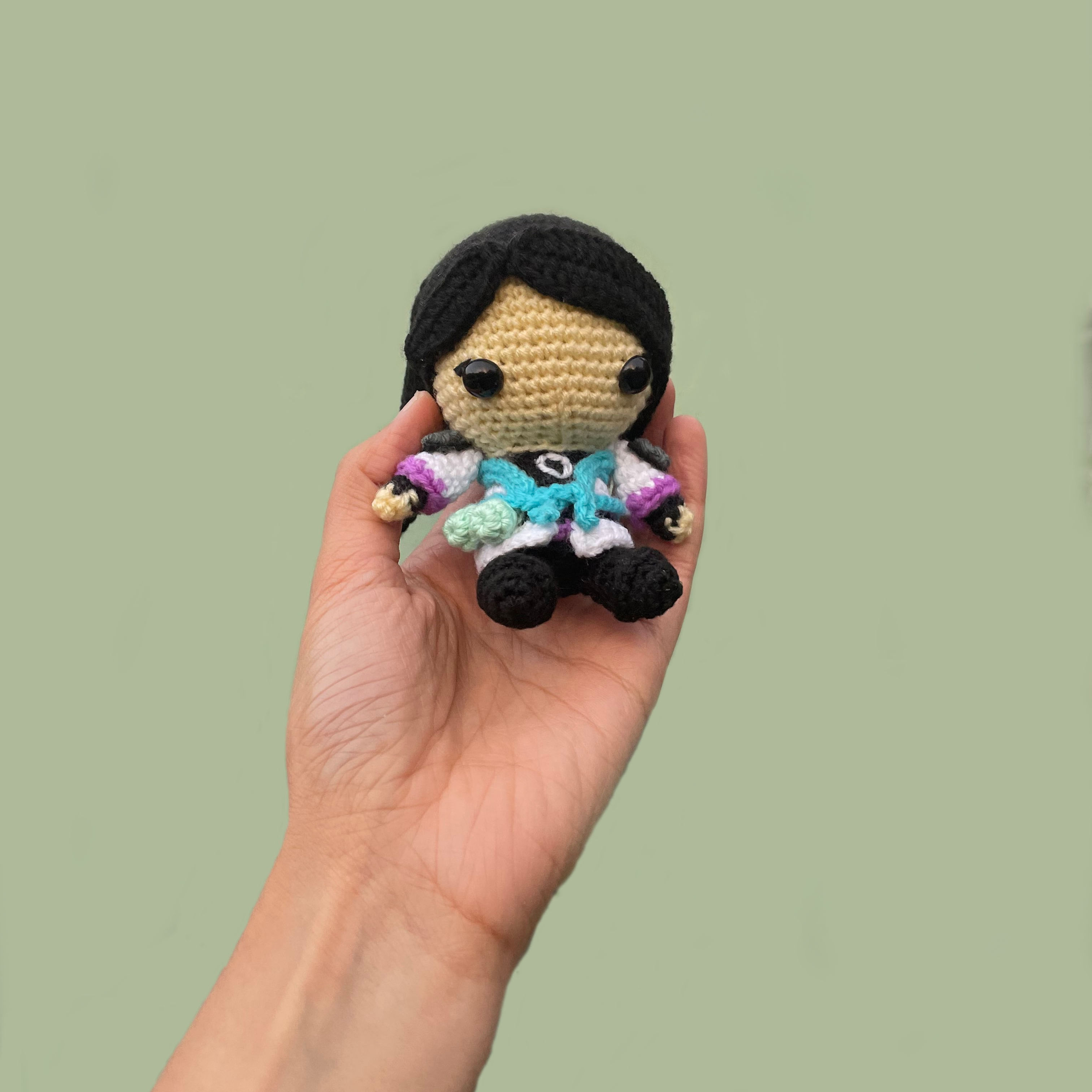 Crochet Valorant Sage Agent Mini Figurine Front View