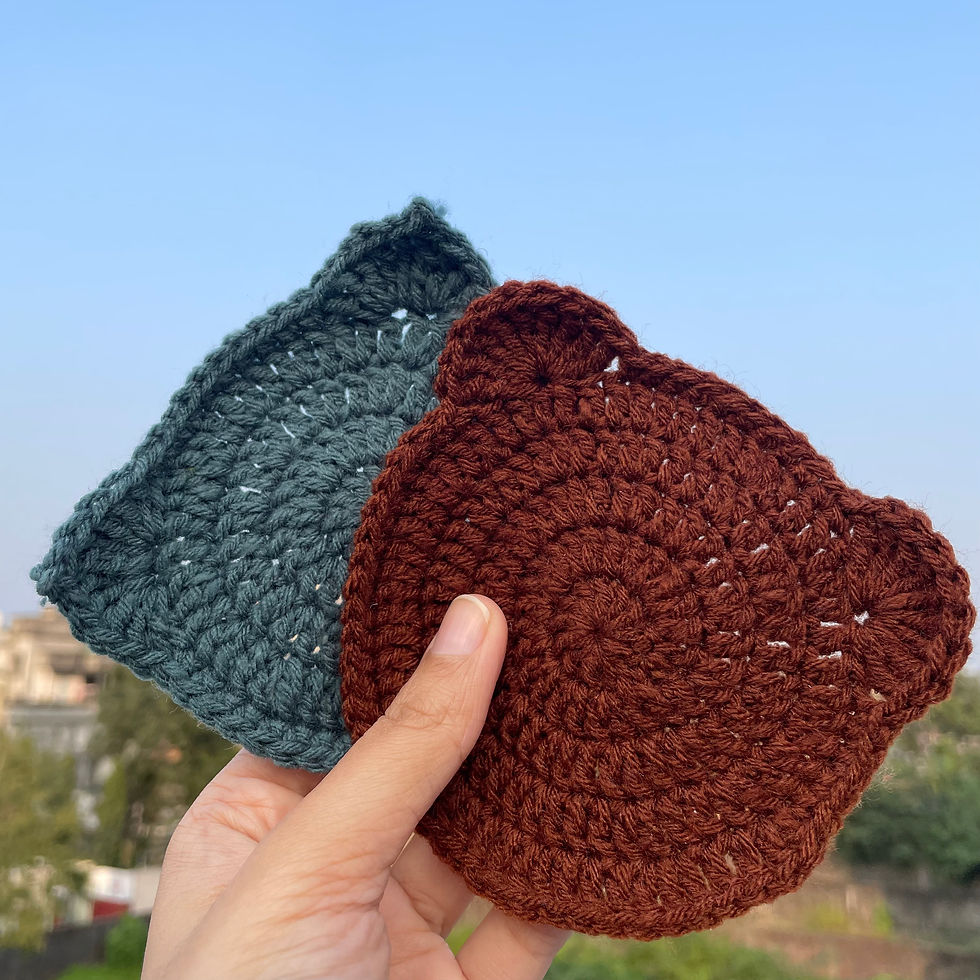 Crochet Cat and Bear Face Shaped Coasters