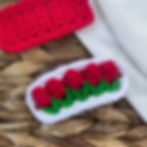 Crochet Red Tulips Hairclip Single View