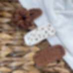 Crochet Brown and White Hairclips Set of 3