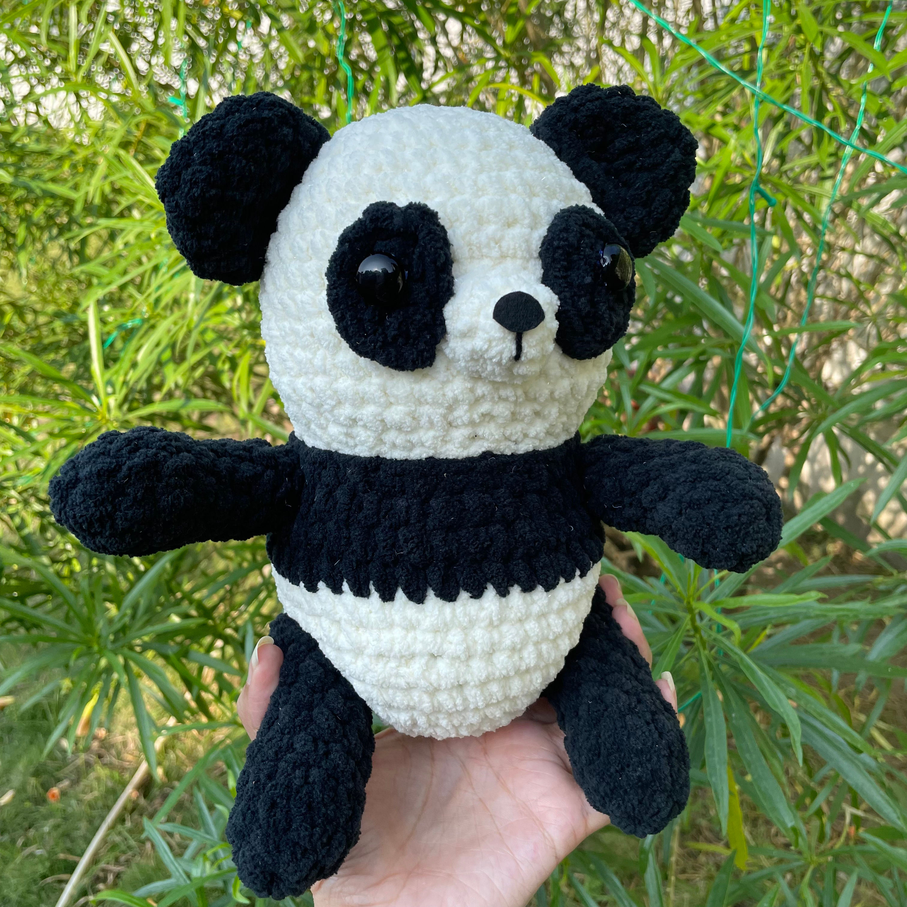 Crochet Panda Soft Toy Front View