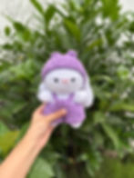 Crochet Bunny in Overalls Soft Toy Lilac