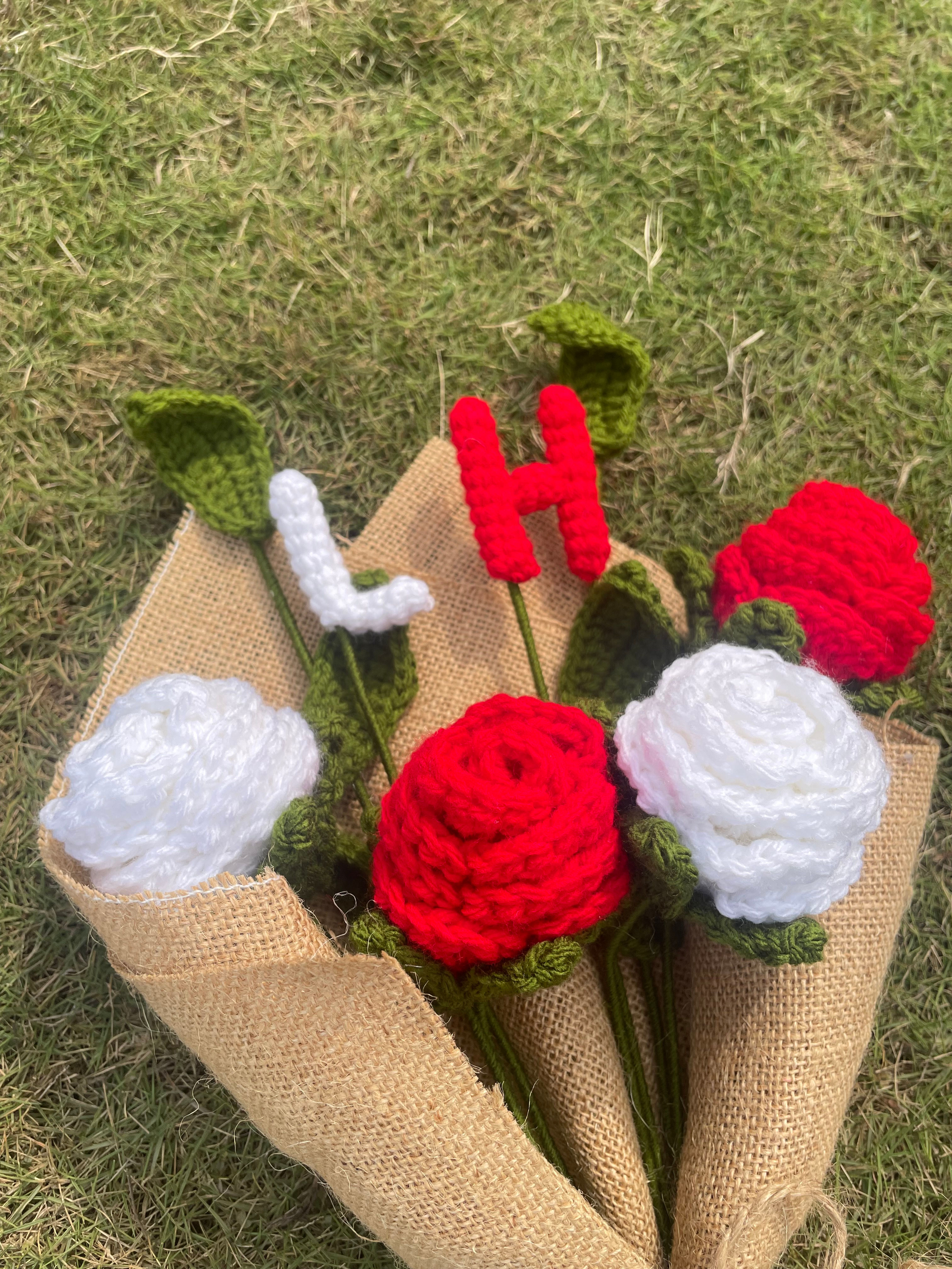 Crochet Mixed Flower Bouquet