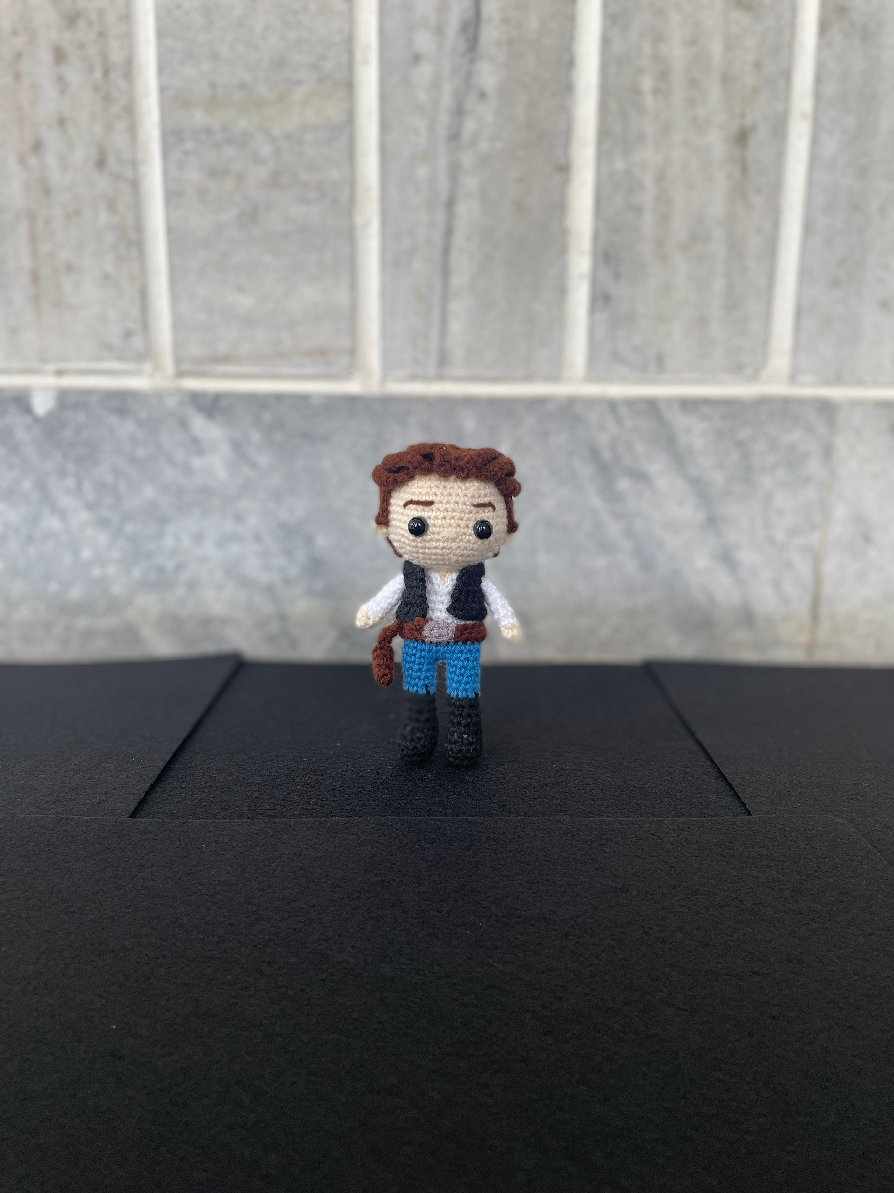 Crochet Star Wars Han Solo Mini Figurine Front View