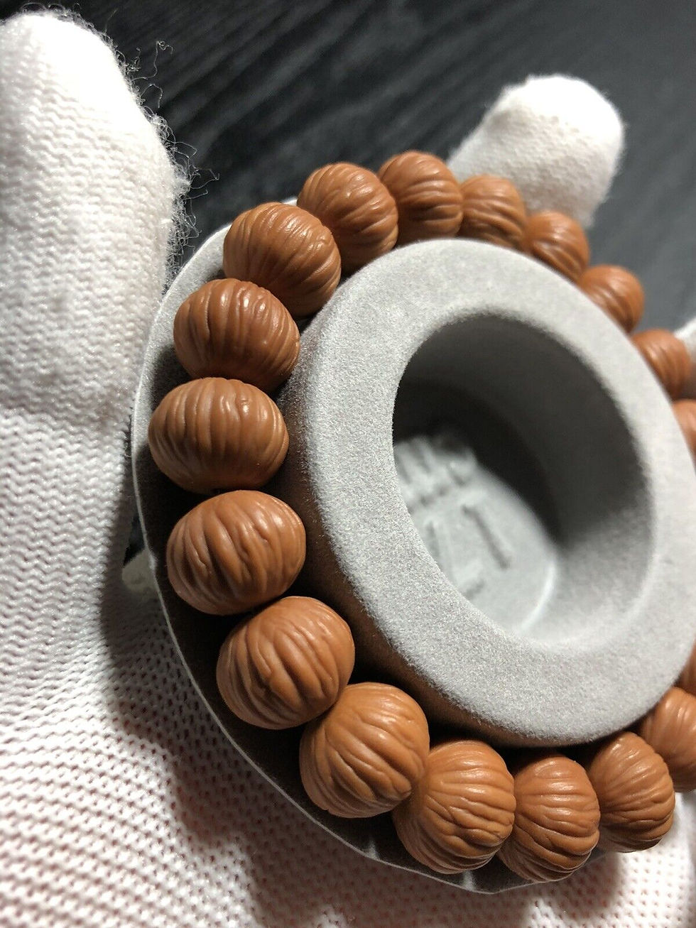 Thumbnail: Luxurious Hedgehog Walnut Bracelet - 12×10mm Beads