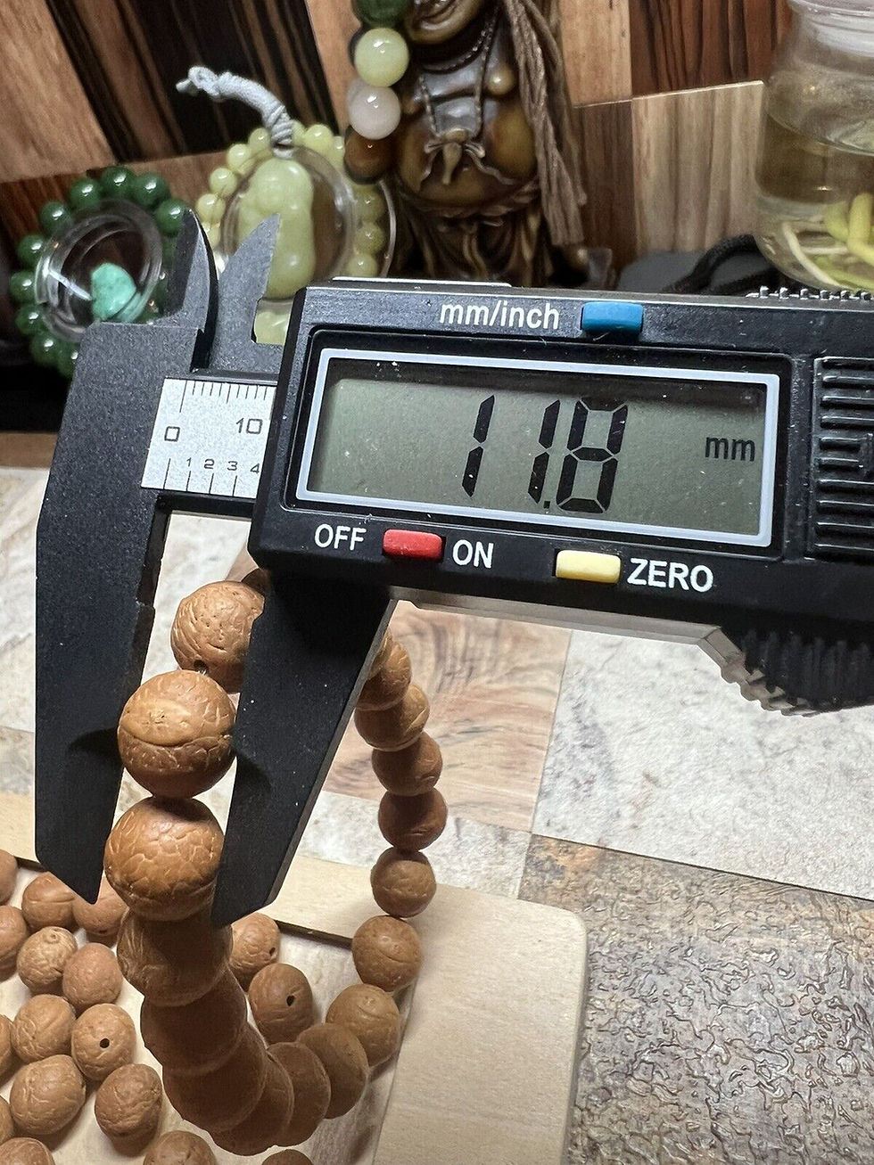 Thumbnail: 11.5mm Phoenix Eye Bodhi Seed Beads Bracelet