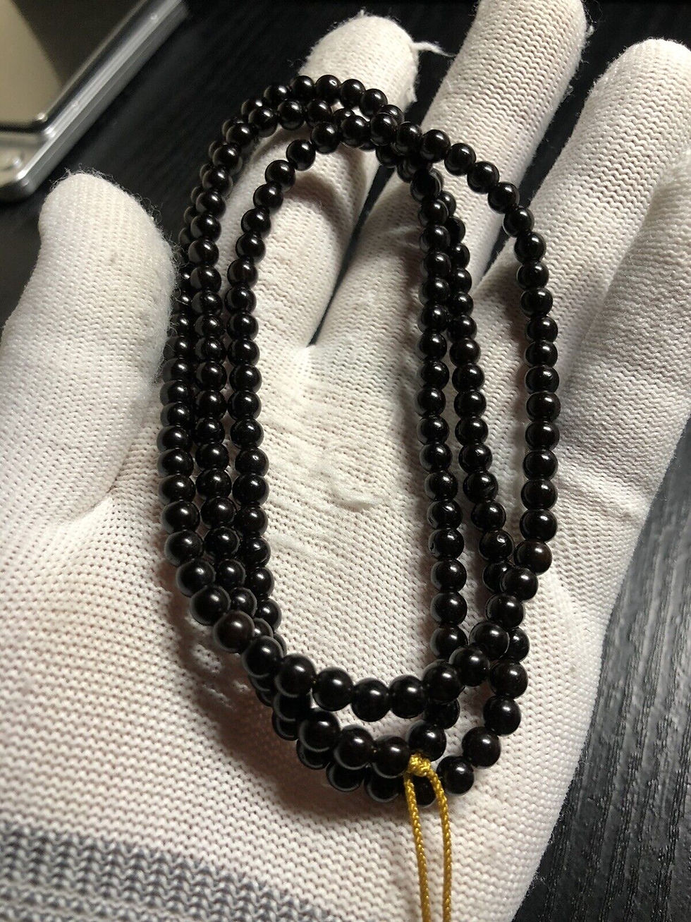 Thumbnail: Elegant Coconut Stem Mala Beads Necklace