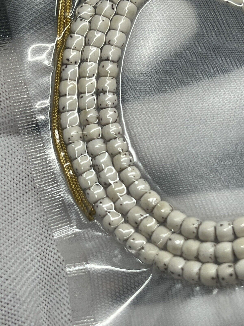 Thumbnail: 5x4mm Star & Moon Bodhi Original White 108 Beads Necklace
