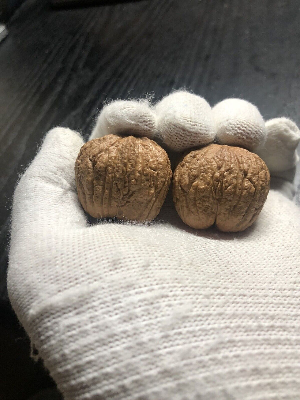 Thumbnail: Matched Pair of Chinese Health Hedgehog Walnuts