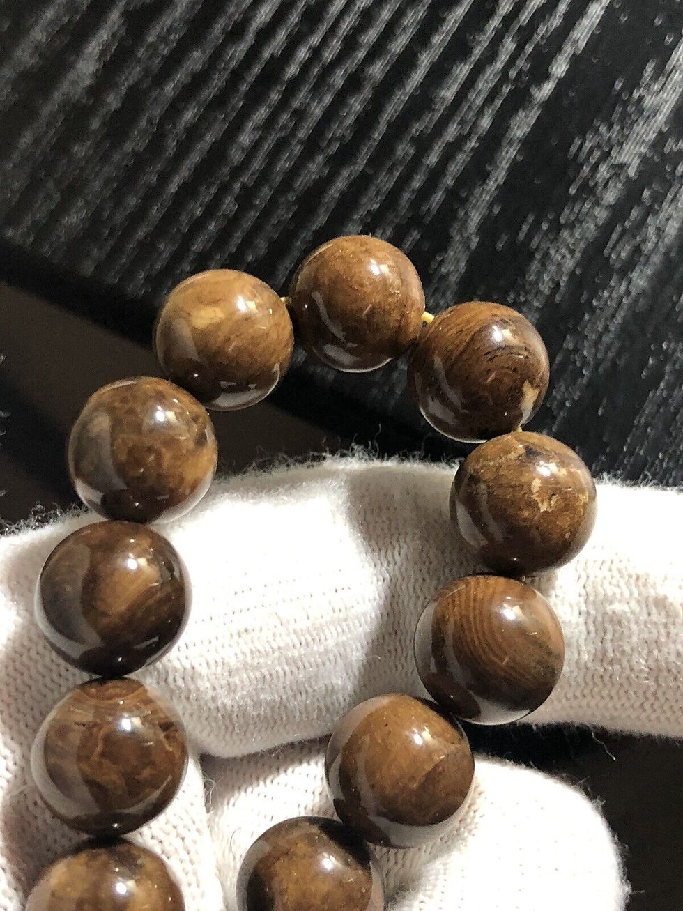 Thumbnail: 11mm Elegant Burma Amber Beads Bracelet