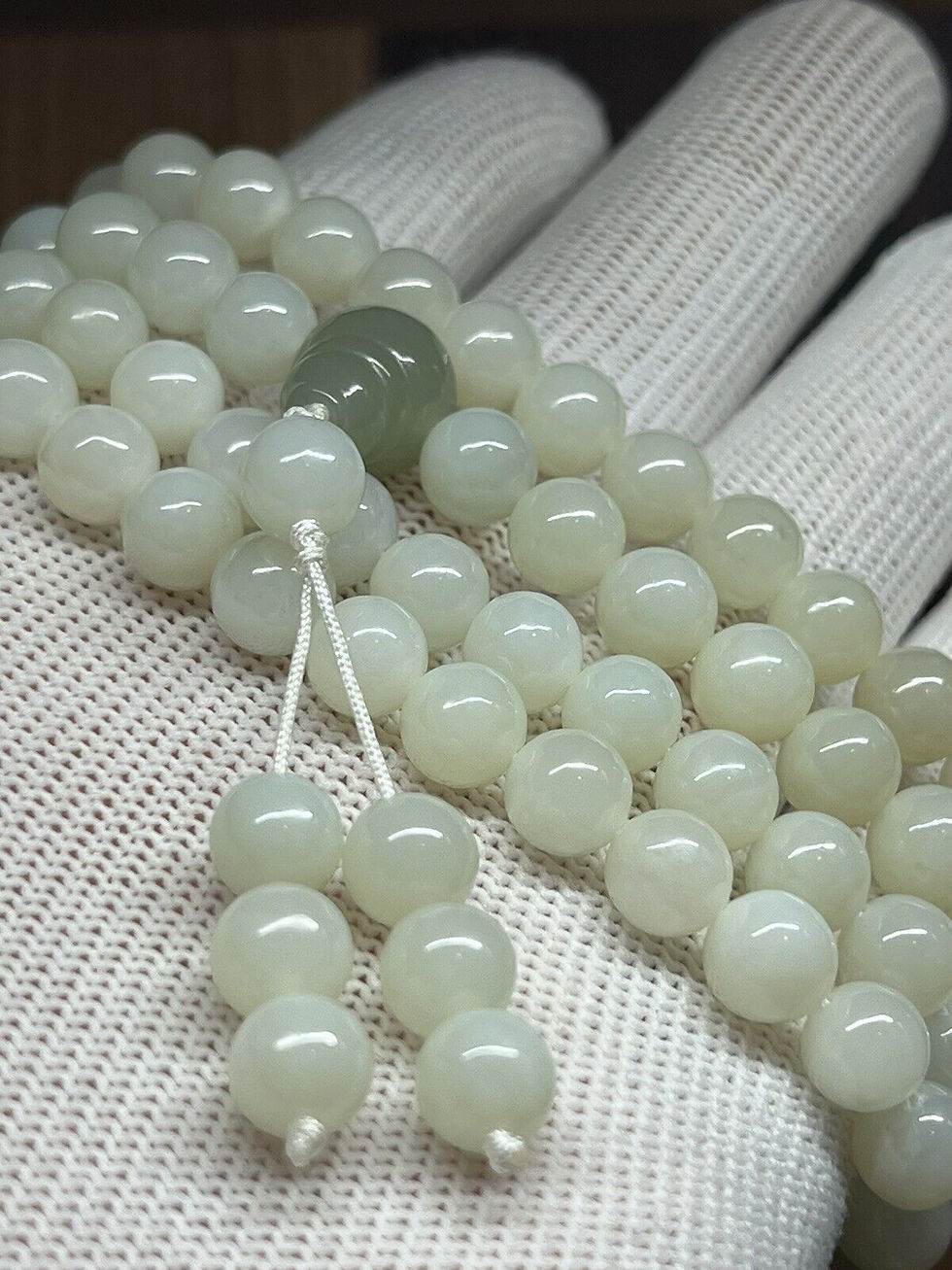 Thumbnail: 8mm Hetian Jade Necklace
