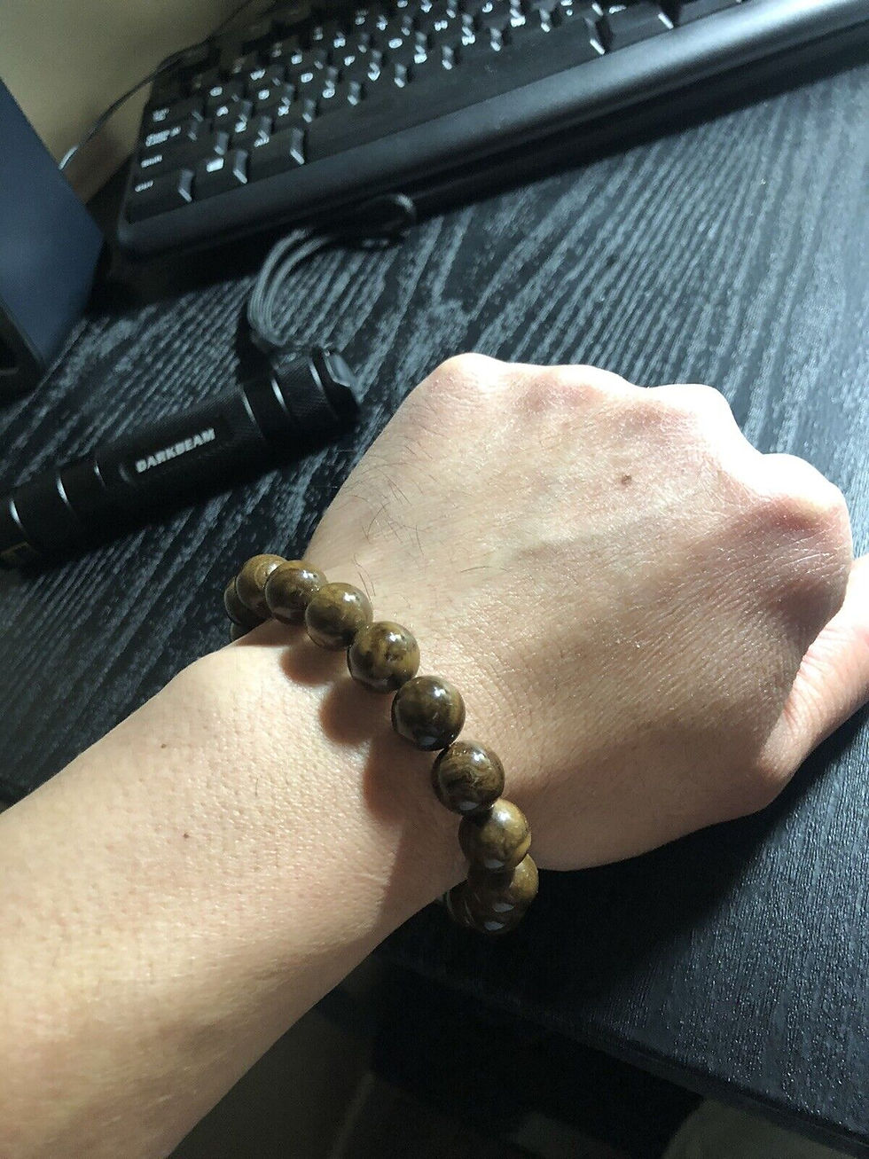 Thumbnail: 11mm Elegant Burma Amber Beads Bracelet
