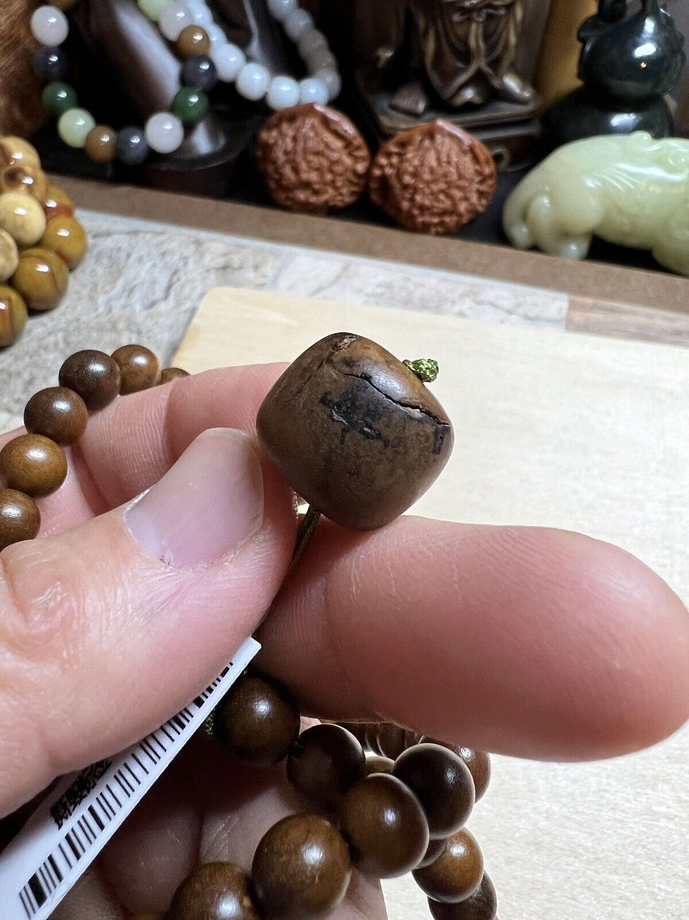 Thumbnail: 8mm Chinese Lightning Wood 108-Bead Necklace