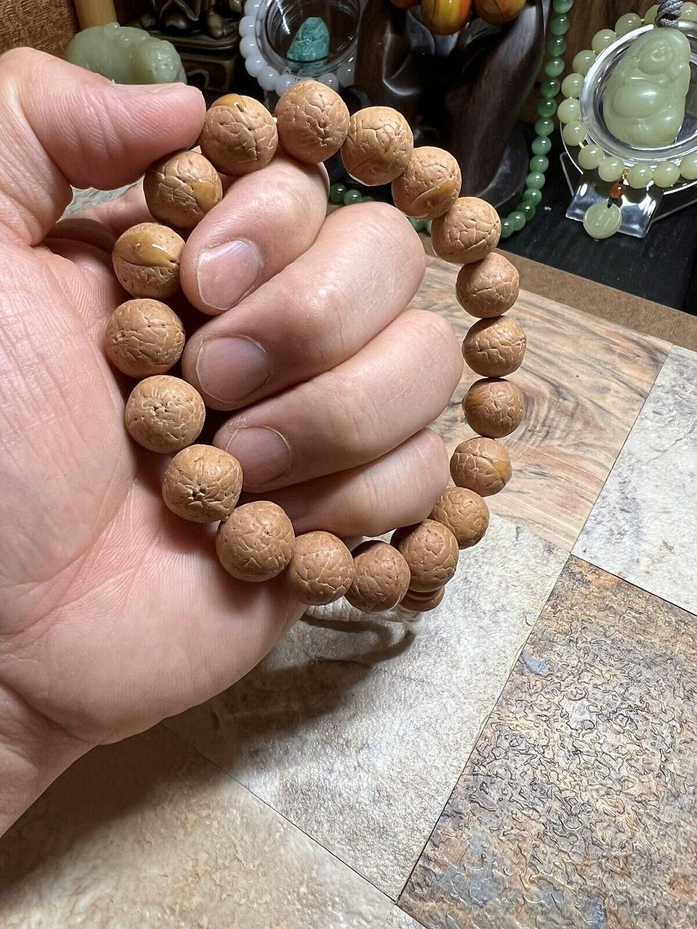 Thumbnail: 14mm Phoenix Eye Bodhi Seed Bracelet